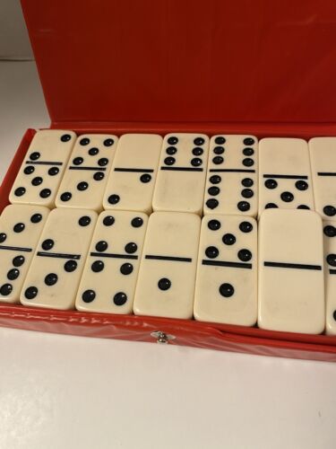 Cardinal Premier Edition Double Six Jumbo Dominoes Catalin Vintage 1993 Box/Case - Picture 3 of 4