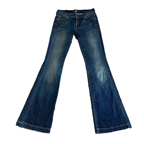 Womens Flared Jeans Slim Fit Stretch Blue 7 For All Mankind Charlize W26 L34