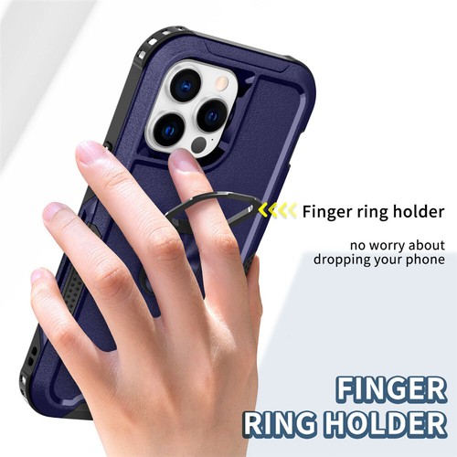 For iPhone 16 15 Pro Max 14 13 12 11 Heavy Duty Ring Stand Shockproof Case Cover - Picture 30 of 75