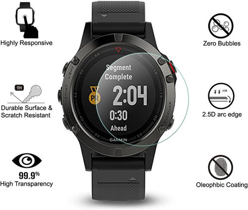 OOTSR [4 Pezzi Protettore Di Vetro Temperato Compatibile per Garmin Fenix 5, Pel - Bild 2 von 12