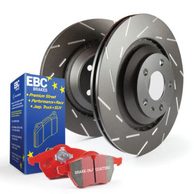 EBC S4KR1393 Redstuff Pads & USR Slotted Rotors for 2008-2015 Mitsubishi Lancer