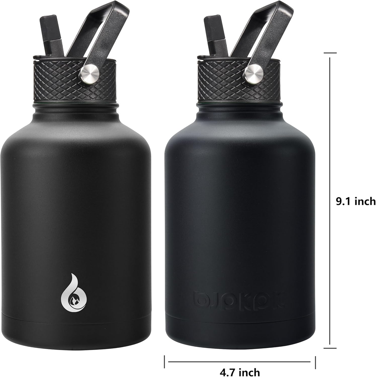 BJPKPK Isolierte Edelstahl-Wasserflasche 750 Ml – Hält 24 H Kalt, 12 H Heiß, BPA-frei, Schwarz | Doppelwandig, Auslaufsicher