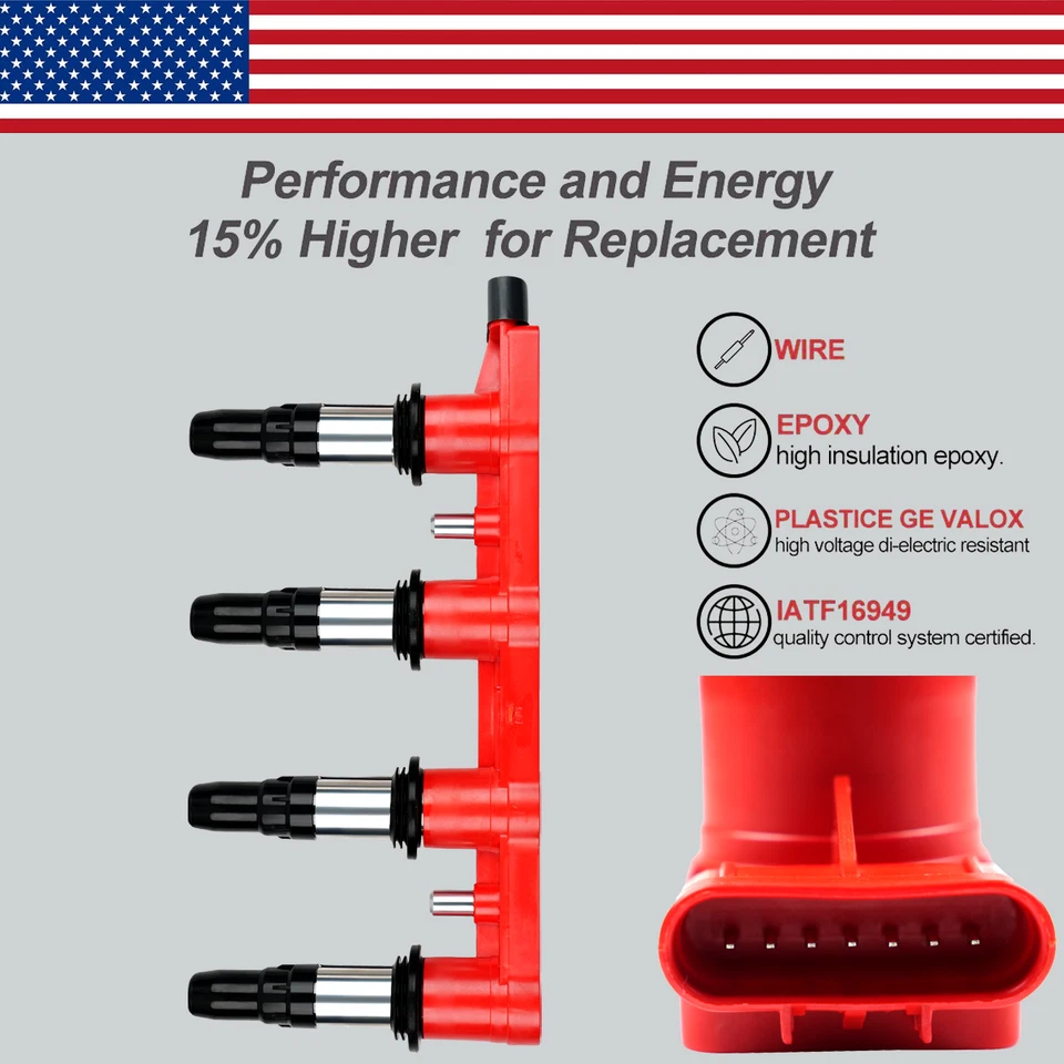 OEM High Performance Ignition Coil & Spark Plug For Chevy Cruze Sonic 1.8L UF620 - Imagen 3 de 4