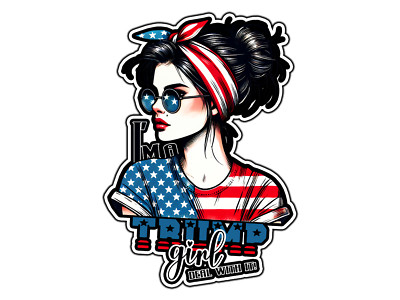 I'm A Trump Girl Deal With It USA Waterproof Vinyl Sticker Decal Die-Cut