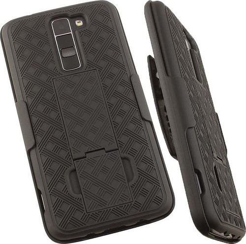 BLACK KICKSTAND CASE COVER + BELT CLIP HOLSTER FOR LG TRIBUTE 5, TREASURE, K7 - 第 1/11 張圖片