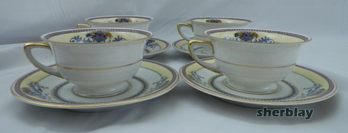 Vintage H&C Selb Bavaria Deutschland HC504 Heinrich & Co 4X Tasse & Untertasse Set - Bild 4 von 7