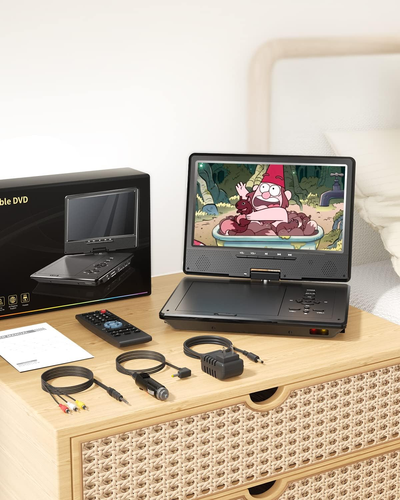 12.5" Portable DVD Player for Car, 10.5" HD Swivel Screen with Car Headrest Hold - Imagen 8 de 9