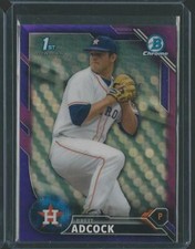 2016 BOWMAN CHROME DRAFT BRETT ADCOCK ASTROS RC PURLE REFRACTOR RARE SP 152/250
