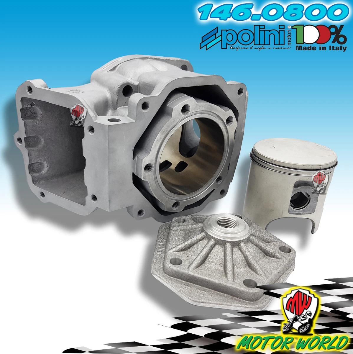 146.0800 Set Cylinder Big Bore 164 Cc Polini Hm 125 Rotax 122 123