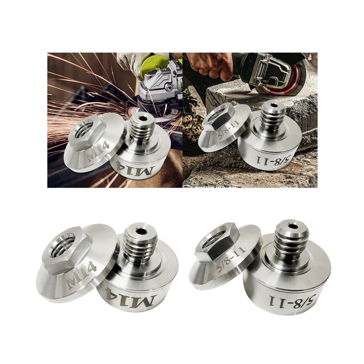 X-Lock Adapter Set Aus Edelstahl 304 - Schnellspannmutter M14 Für Winkelschleifer
