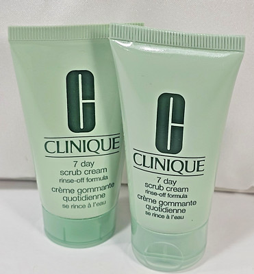 Clinique: 7 Day Scrub Cream Rinse Off Formula, Travel Size (1 Oz) Lot of 2, New