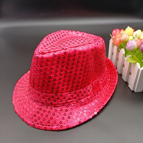 Women Men Jazz Dance Hat Hip Hop Shiny Sequins Stage Performance Hats Party Caps - Picture 17 of 55
