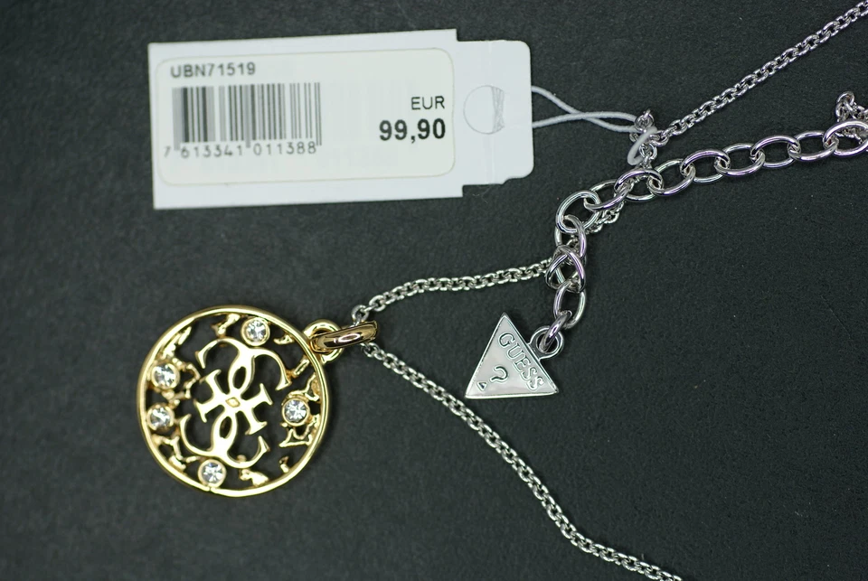 GUESS Damen Halskette UBN71519 Anhänder gelbvergoldet Luxus Kette Bicolor NEU - Bild 2 von 4