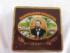 Blaszana puszka na cygara Danemann Sumatra Menoretta Vintage