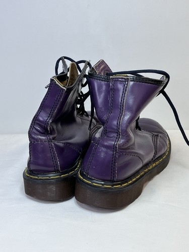Vintage Dr Martens Docs Purple Boots Women’s Size 4 UK 6 US England Made Leather - Picture 3 of 9