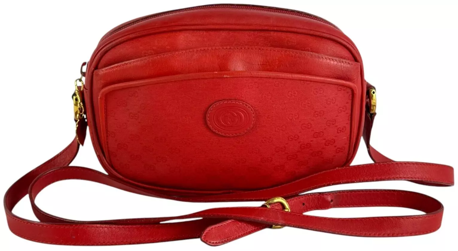 Sac bandoulière GUCCI toile rouge micro GG monogramme appareil photo fabriqué en Italie