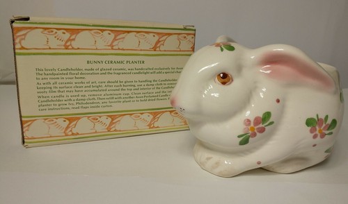 Vintage Avon Bunny Ceramic planter/ Perfumed Candle Holder Cottagecore - Picture 2 of 4