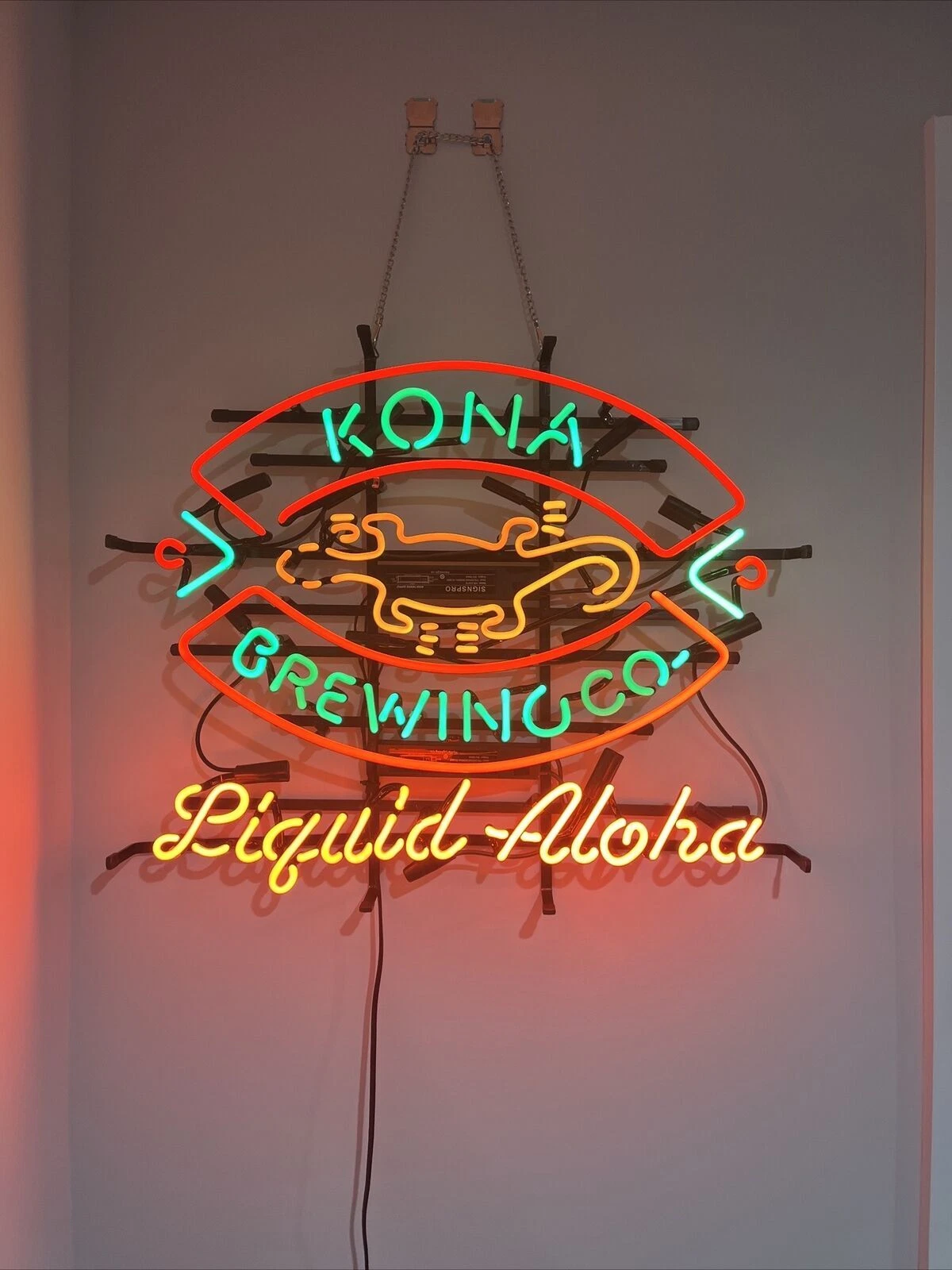 Kona Brewing Co Liquid Aloha Beer Hawaii 24"x20" Neon Light Sign Lamp Glass Art
