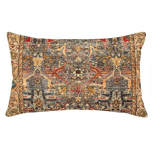 Orange Boho Pillow Covers 12x20 inch Ethnic Design Boho Style Set of 13