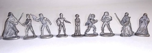 Monopoly Star Wars Classic Trilogy Edition 1997 conjunto completo de 9 fichas de peltre