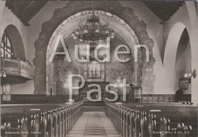 Vintage Mittet & Co. A/S Postkarte Ålesund Kirke Interiør Norwegen Kirche S316