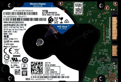 WD20SPZX-75UA7T1 S/N: WXC2E WESTERN DIGITAL 2TB THAILAND APR 2020