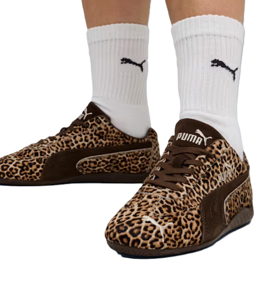 Puma Women's Speedcat Wild Leopard Pony Hair Chocolate/Warm White 406690-01 j