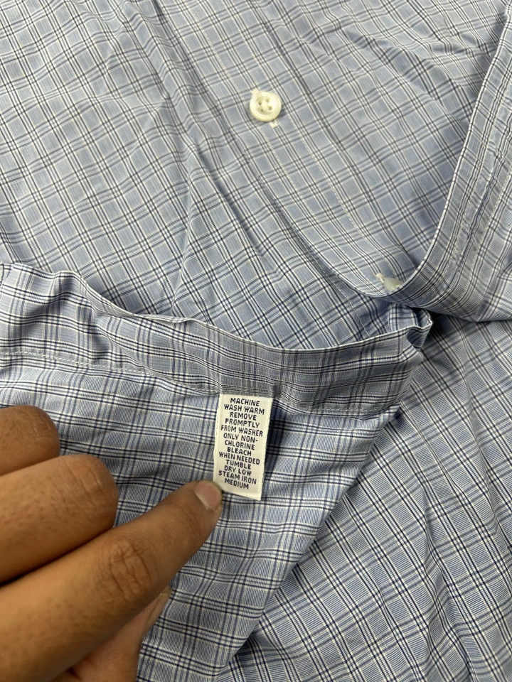 Camisa de vestir Ralph Lauren etiqueta púrpura para hombre 17,5 32 hecha a cuadros en Inglaterra Foto 4 de 4