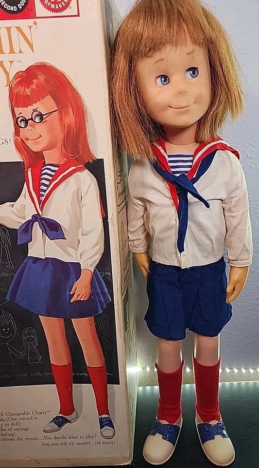Muñeca parlante Charmin Chartty 1962 Mattel con caja y discos de colección Foto 3 de 4