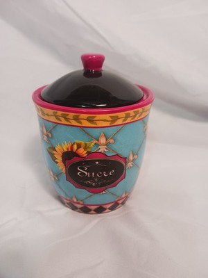 Certified International French Barnyard Sugar Canister Jar. Designer Nancy Mink.
