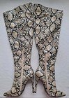 PRETTILITTLETHING FAUX LEATHER SNAKE SKIN TALL BOOTS SZ 5 POINT TOE BROWN  — photo 3