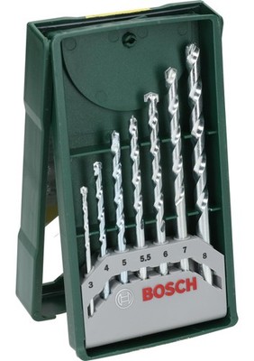 Bosch Zubehör 2607019581 Stein-Mini-X-Line-Bohrschrauber-Set, 7er-Pack, weiß