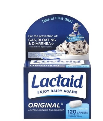 Lactaid Original Strength Caplets 120ct .