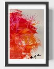 GUAJARDO Original Contemporary Expressionism Flowers 9X6 Paper Signed Art