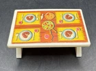 White Steak Dinner Picnic Table A Frame #990 Vintage Fisher Price Little People