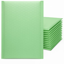 Poly Bubble Mailers Green 0 6.5x10 Self Seal Padded Shipping Envelopes