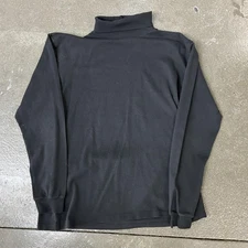 Eddie Bauer Shirt Mens XL Tall Black Mock Neck Long Sleeve Cotton Turtleneck Top