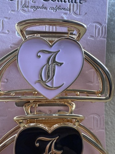 Big Heart JUICY COUTURE HAIR CLIPS NWT JC LOGO - Picture 6 of 7