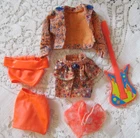Vintage Barbie and the Beat Midge Glow-in-the-Dark Fashion Outfit & Guitar