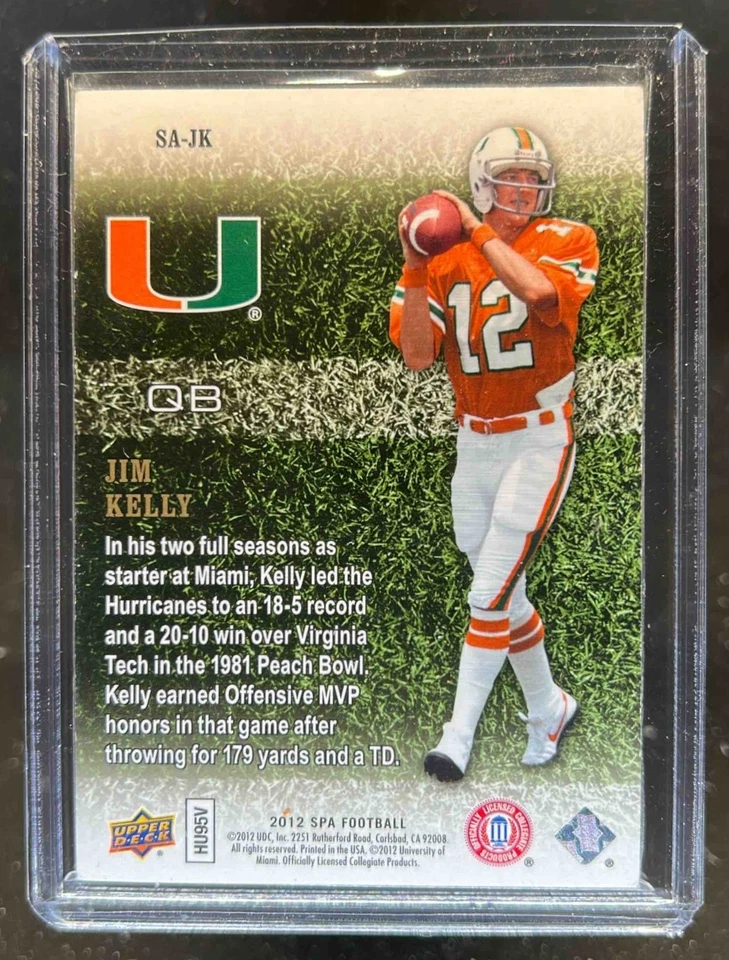 2012 SP Authentic Jim Kelly Stadium Authentics #SA-JK Hurricanes - Image 2 of 2