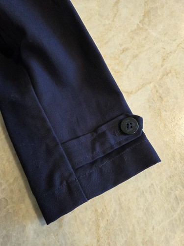 Brooks Brothers Navy Canvas Jacket Boys M 100% Cotton Double Breast Coat - Picture 4 of 4