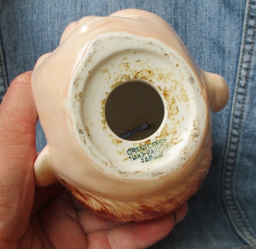 DRUNK SMILING MAN 6" CERAMIC PIGGY BANK Vintage 40's 50's DFD1 - Picture 7 of 7