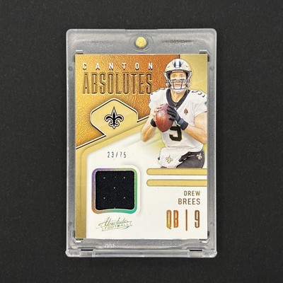 2021 Panini Absolute Drew Brees Canton Absolute /75 Saints HOF Player Worn Patch
