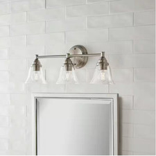 Hampton Bay Marsden 23.5 in. 3-Light Brushed Nickel Bath Bar Vanity Light