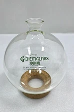 CHEMGLASS  3000mL Single Neck Round Bottom Flask 35/25 Socket Joint / CG-1508-15