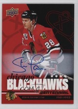 2025 Upper Deck Chicago Blackhawks Centennial Red Hot Steve Larmer #10 Auto h6w