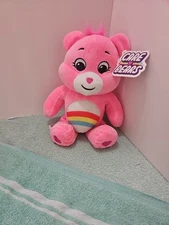 Care Bears Pink Cheer Bear Plush 14"  Stuffed Animal NEW W TAG Basic Fun
