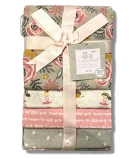 RECEIVING X4 - CRIBMATES GIRLS 243 - ROSE GREY PINK- BLANKETS COTTON 4 PACK BABY