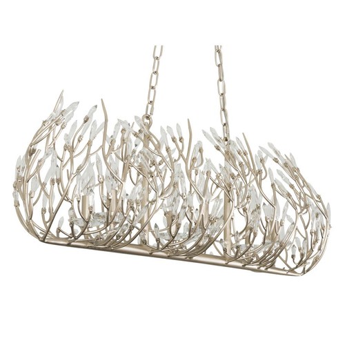 Varaluz 271N06 Bask 6 Light 36"W Crystal Linear Pendant - Gold - Picture 11 of 12