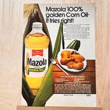 1972 Mazola Corn Oil Vintage Print Ad Fried Chicken Best Foods CPC